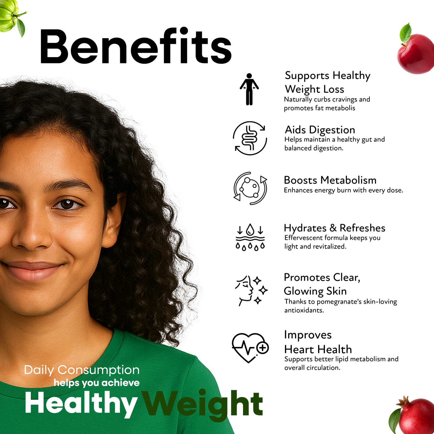 Apple Slim Effervescent Tablets - Apple Cider Vingar + Garcinia for Weight Management