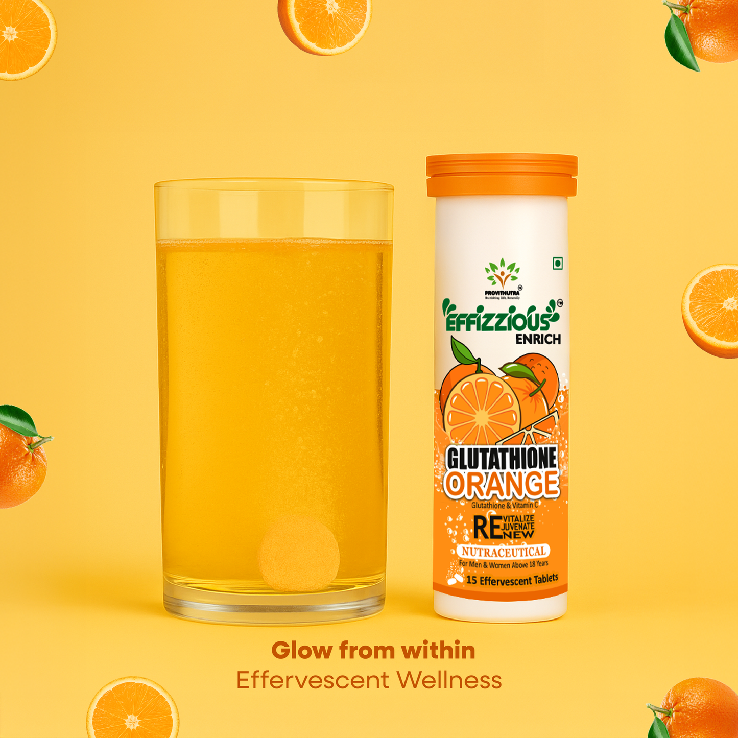 Glutathione Orange Effervescent Tablets – Skin Brightening & Radiant Glow with Vitamin C