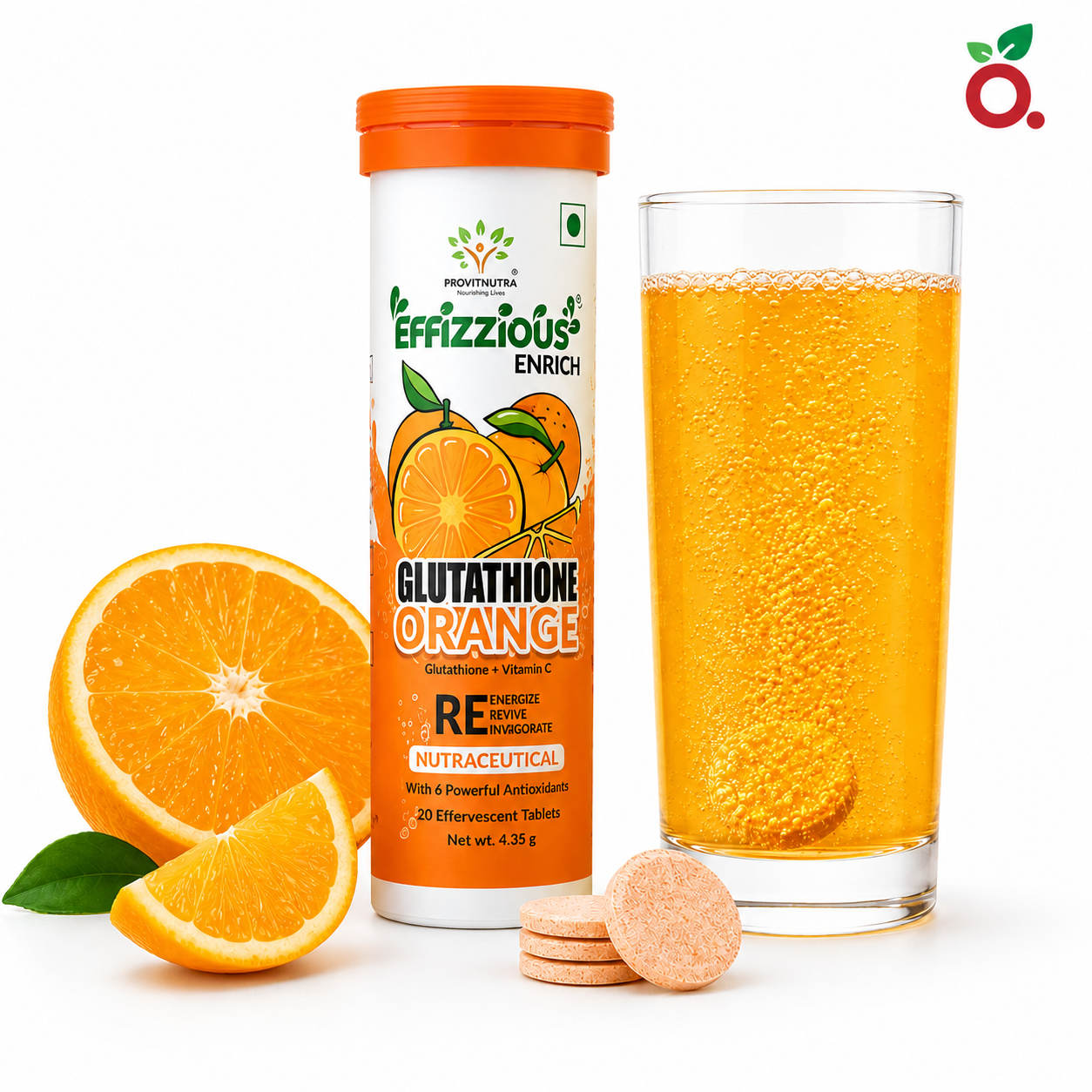 Glutathione Orange Effervescent Tablets | Antioxidant Skin Support | Provitnutra PROVITNUTRA WELLBEING Glutathione Orange Effervescent Tablets | Antioxidant Skin Support | Provitnutra PROVITNUTRA WELLBEING
