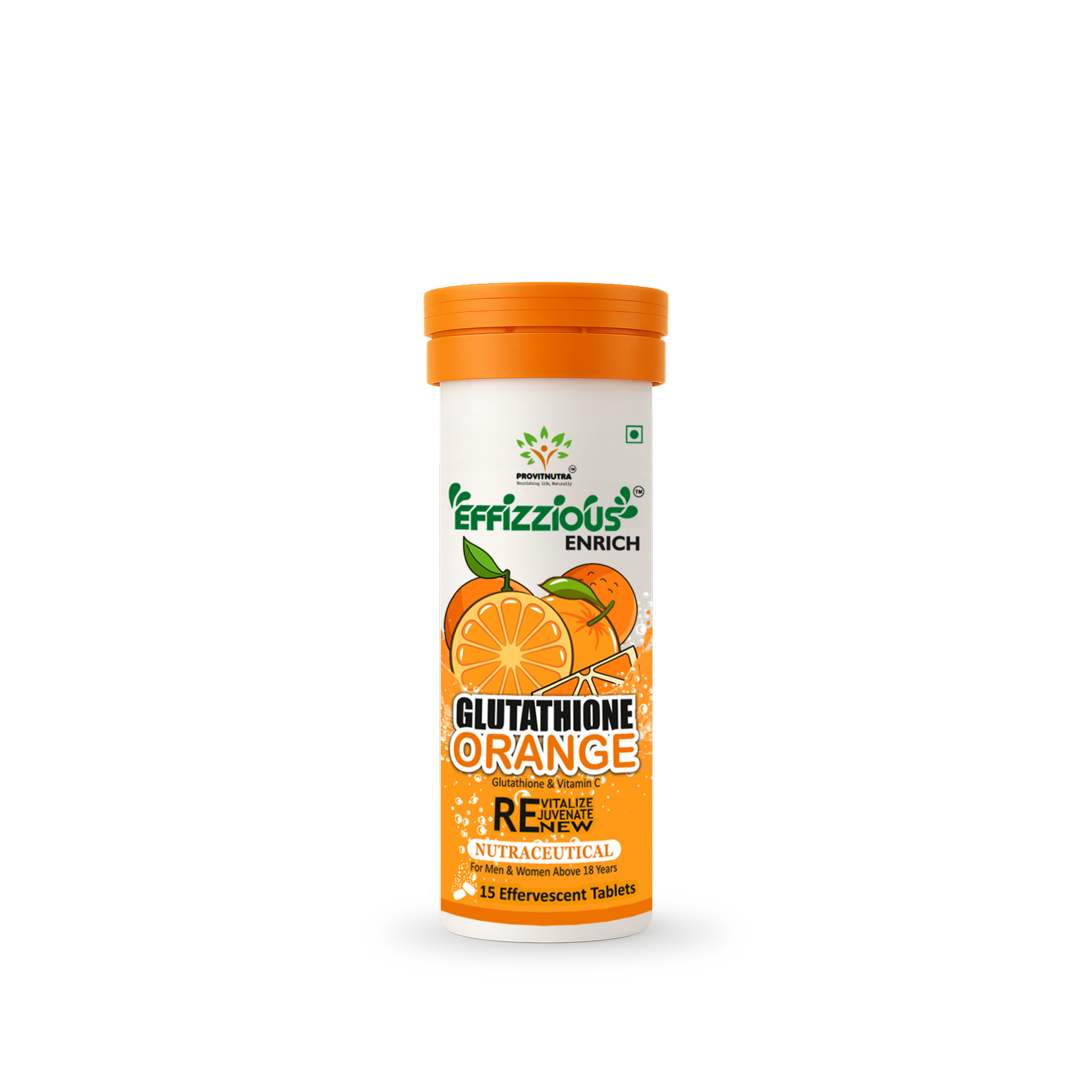 Glutathione Orange Effervescent Tablets for skin health and antioxidant support