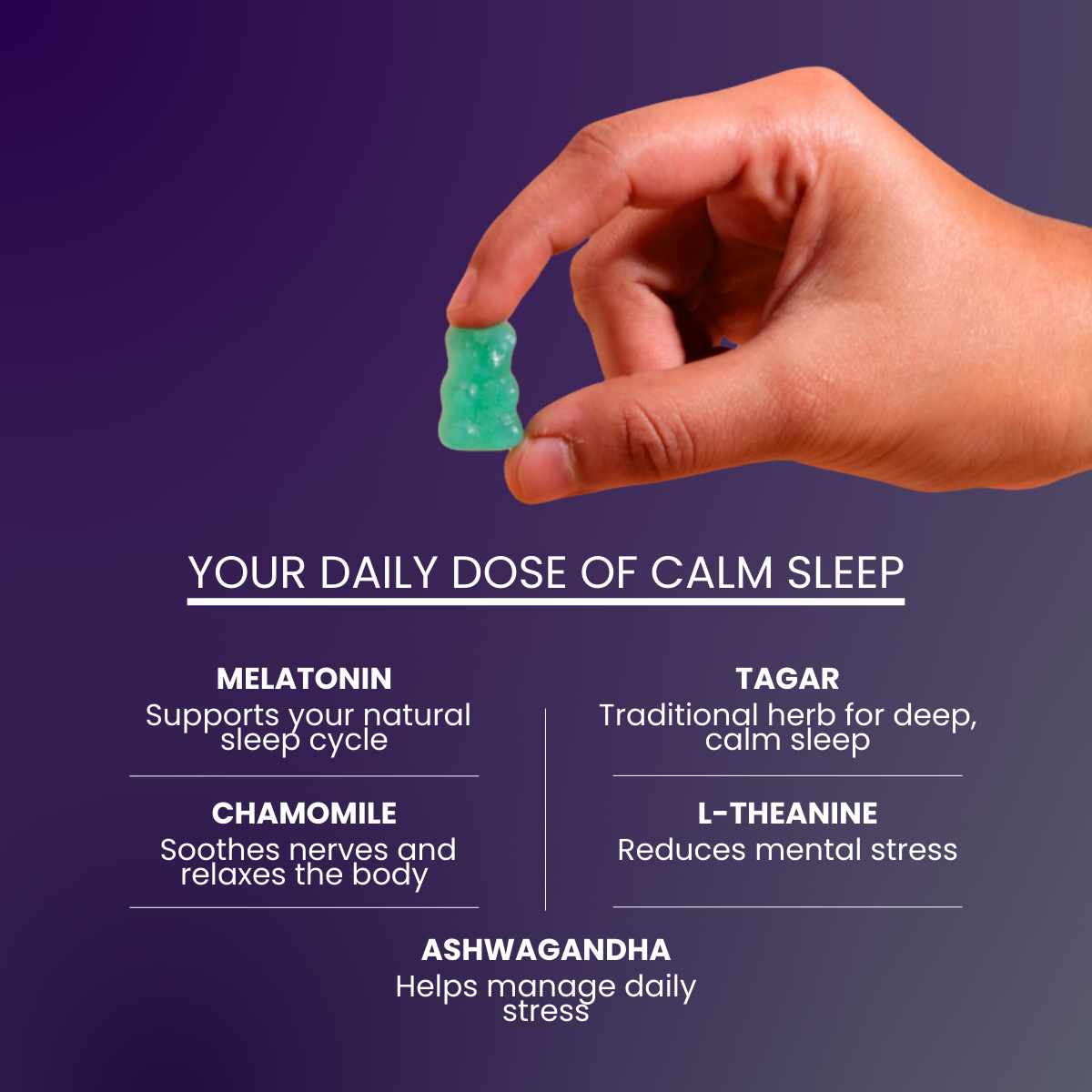 Melatonin Gummies – Melatonin + Herbal Calm Blend for Deep, Restful Sleep