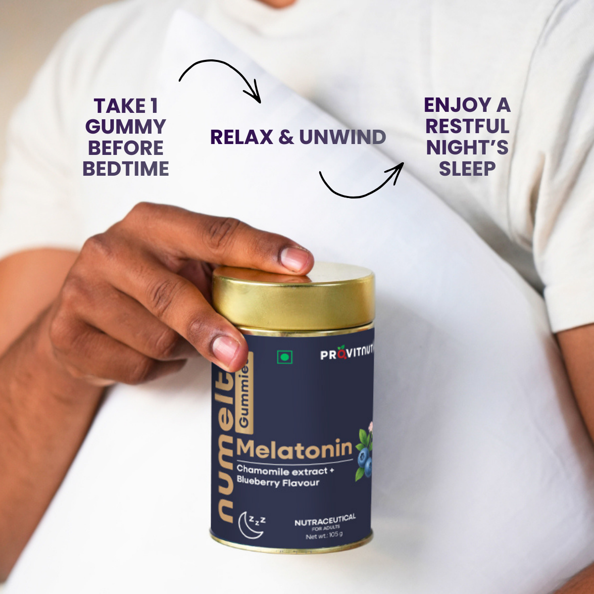 Melatonin Gummies – Melatonin + Herbal Calm Blend for Deep, Restful Sleep