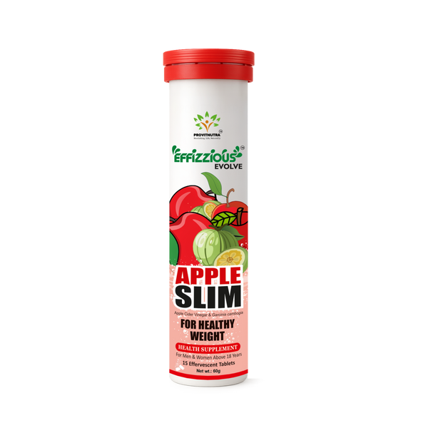 Apple Slim Effervescent Tablets - Apple Cider Vinegar + Garcinia cambogia for Weight Management