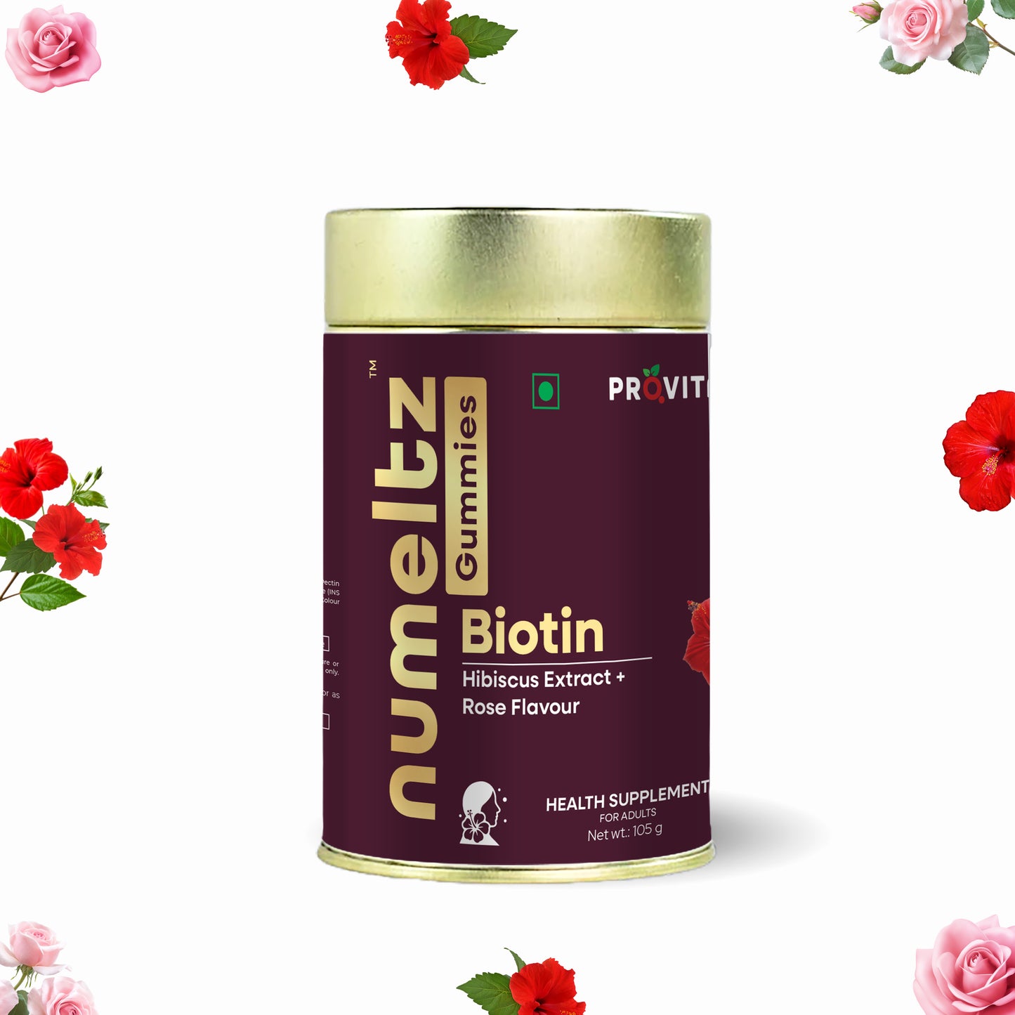 BIOTIN GUMMIES : Hair, Skin & Nails Wellness | Hibiscus + Zinc + Vitamins C & E