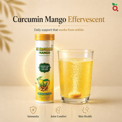 CURCUMIN MANGO Effervescent Tablets  : 95% Curcumin + Vitamin C