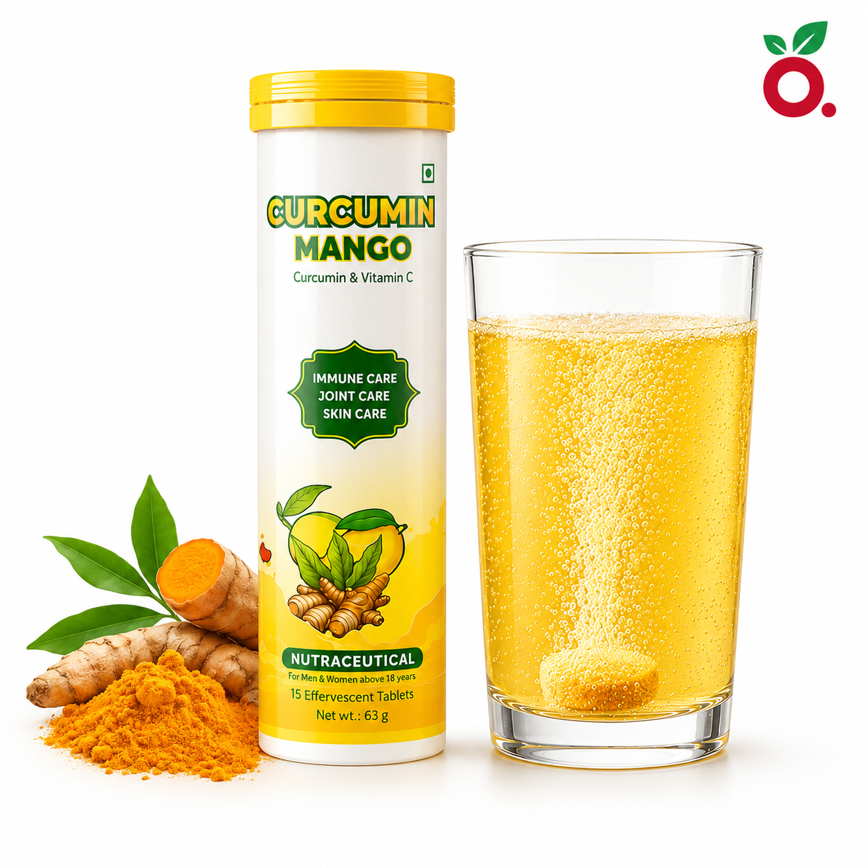 CURCUMIN MANGO Effervescent Tablets  : 95% Curcumin + Vitamin C