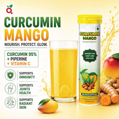 CURCUMIN MANGO Effervescent Tablets  : 95% Curcumin + Vitamin C