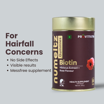 BIOTIN GUMMIES : Hair, Skin & Nails Wellness | Hibiscus + Zinc + Vitamins C & E
